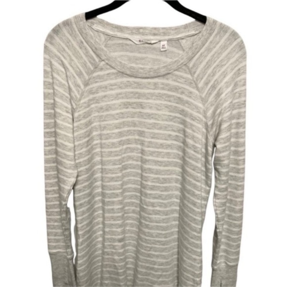 Athleta Gray White Striped Asymmetrical Dress - Picture 4 of 8